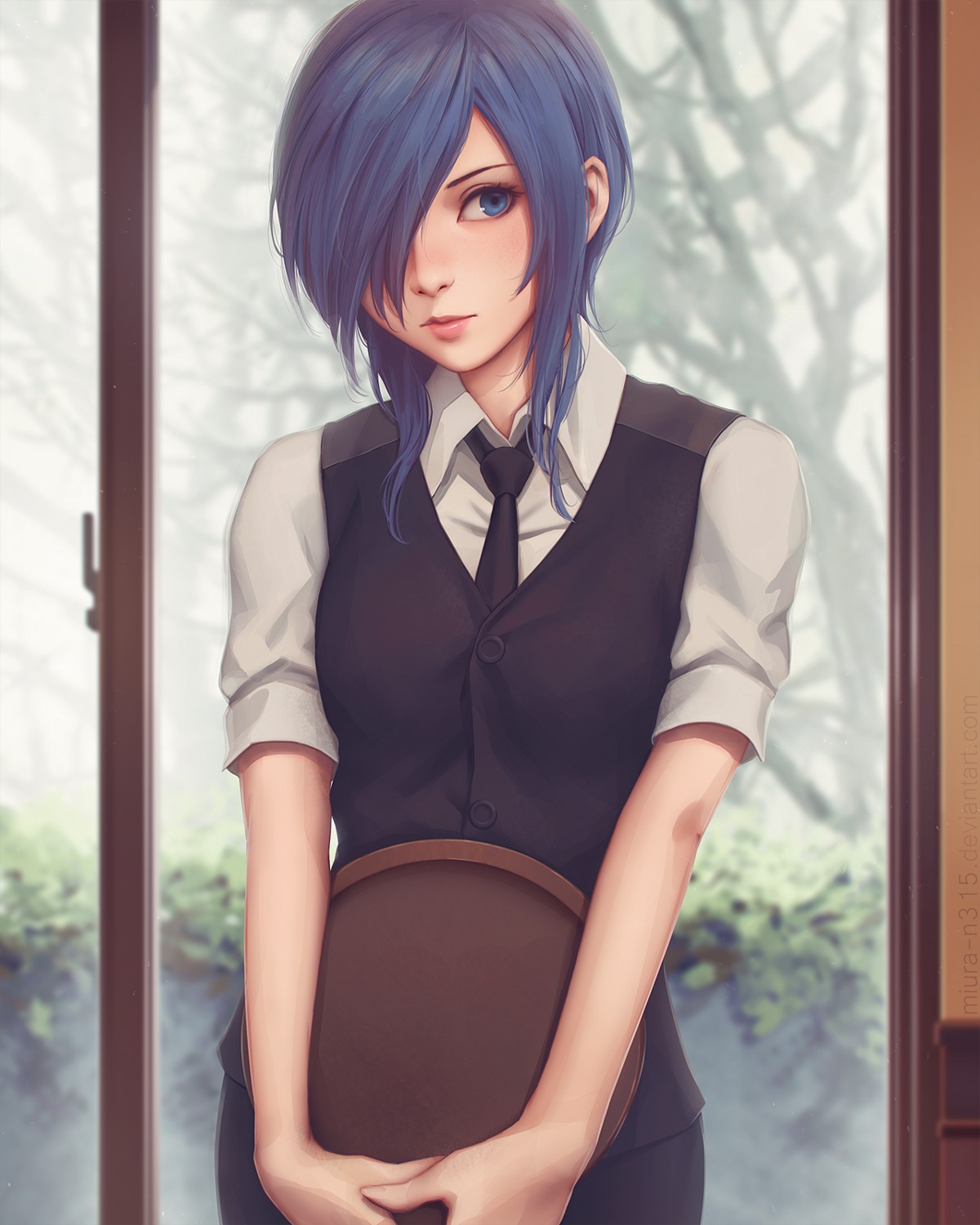 kirishima_touka miura_naoko tokyo_ghoul waitress