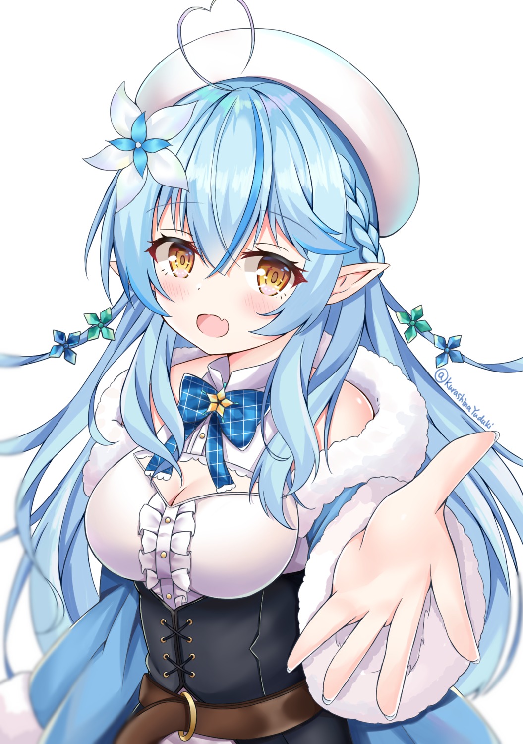 cleavage elf hololive kurashina_yuzuki pointy_ears yukihana_lamy