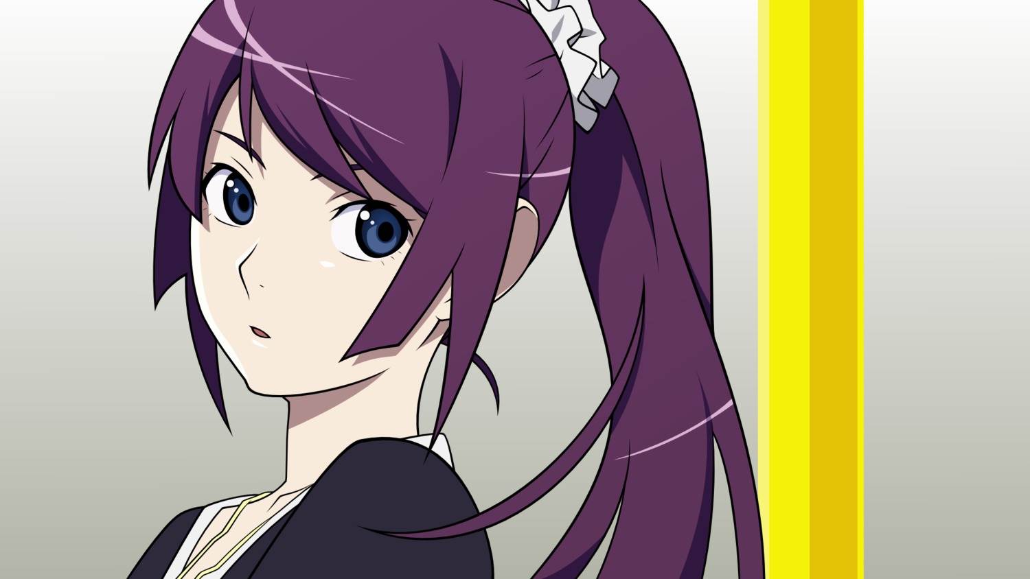 bakemonogatari monogatari_(series) senjougahara_hitagi vector_trace wallpaper