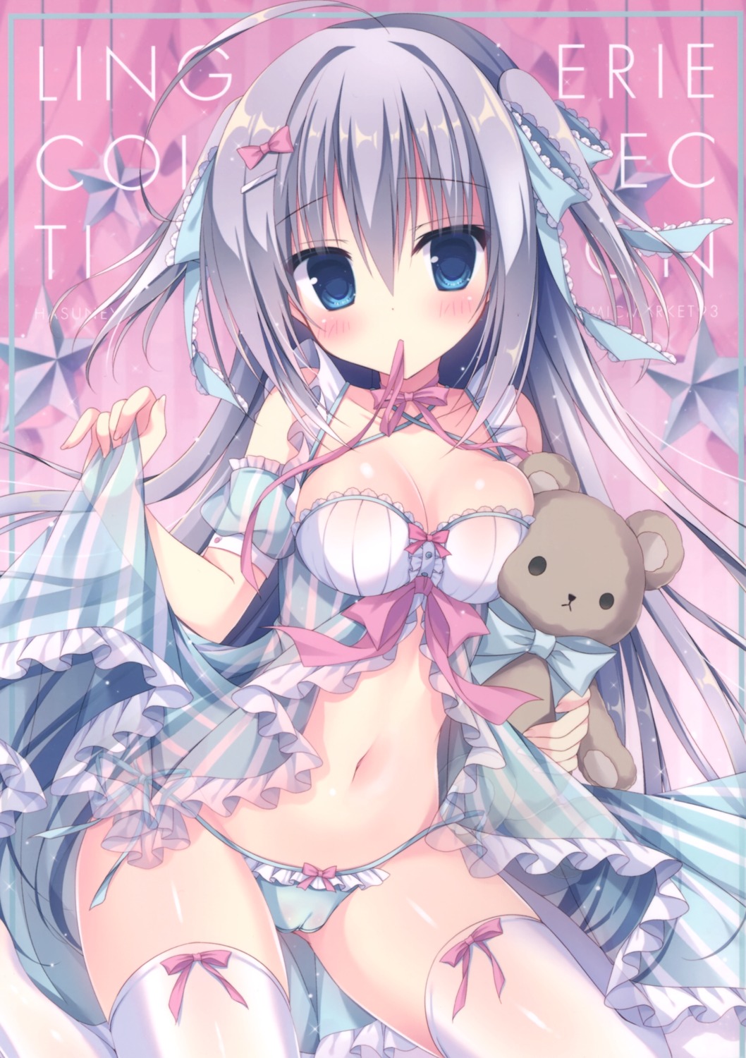 cameltoe cleavage hasune hasuneya lingerie pantsu see_through string_panties thighhighs