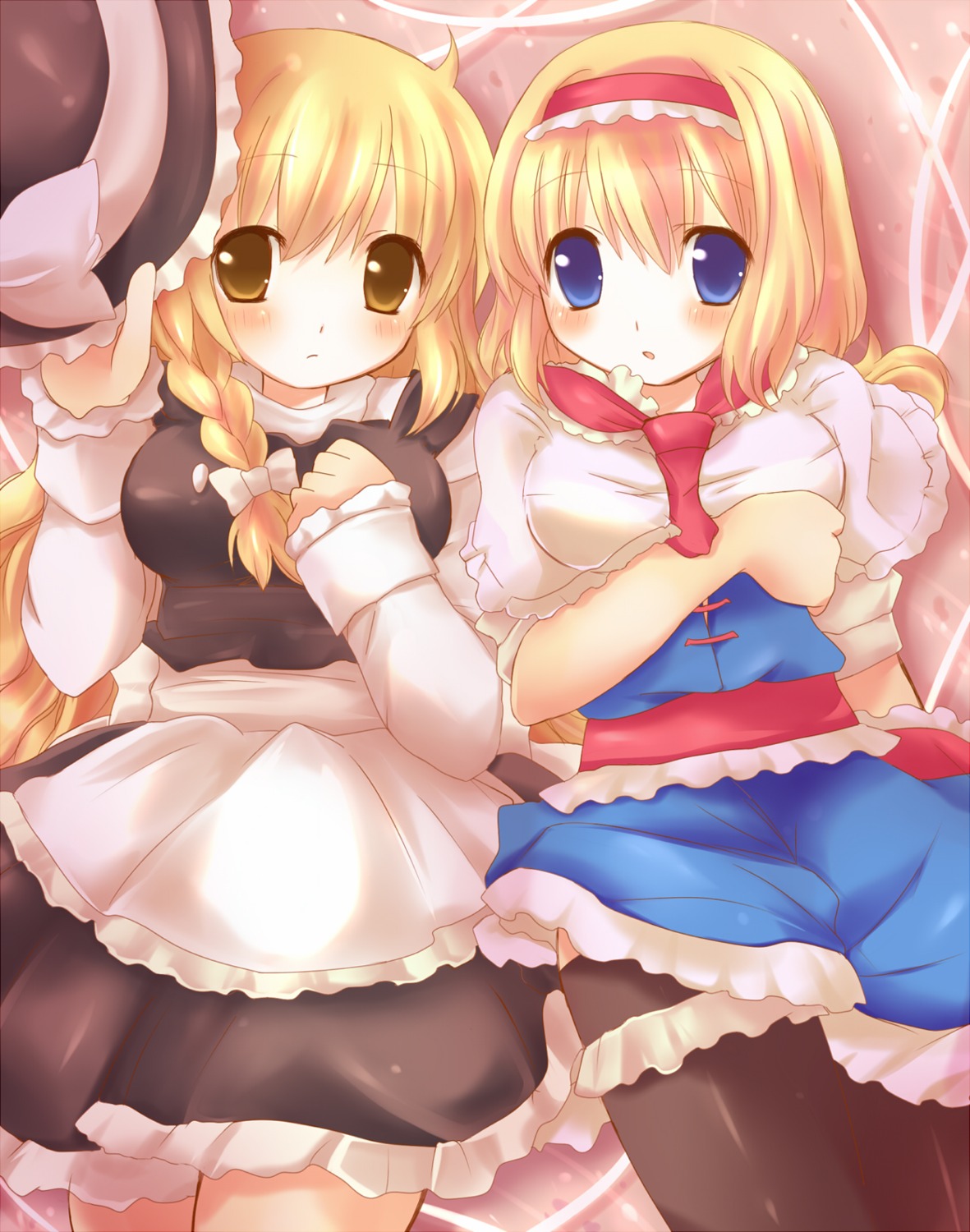 alice_margatroid hanica_miracle kirisame_marisa thighhighs touhou