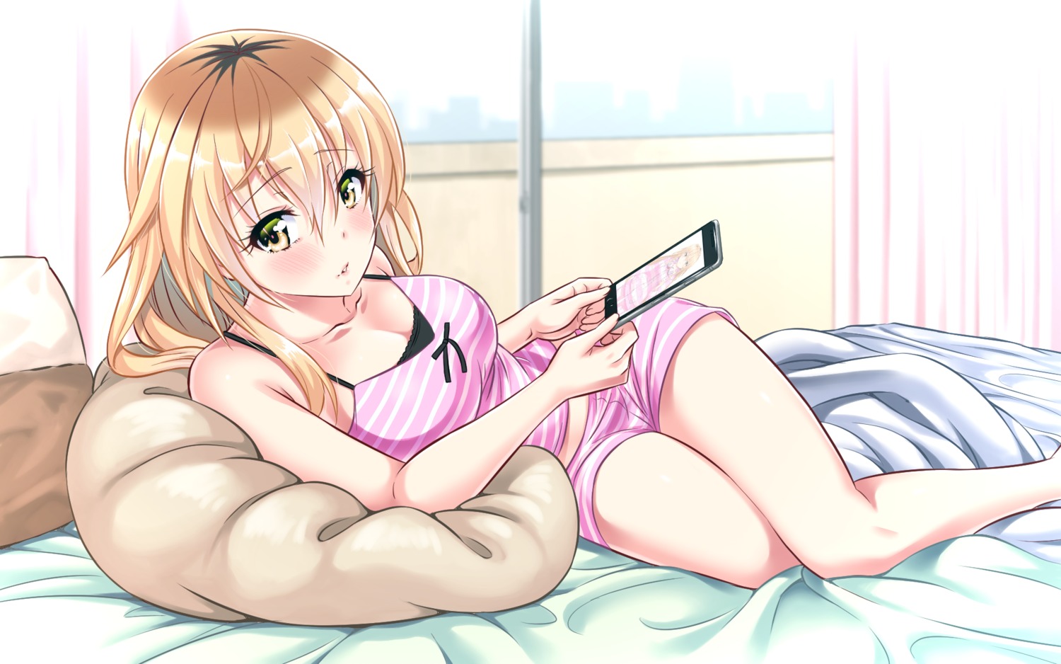 cleavage ienaga_mugi nijisanji pajama shirihime