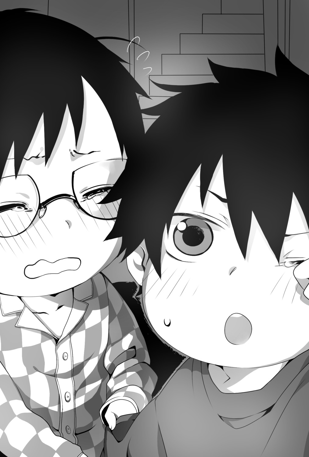 ao_no_exorcist kazari_tayu male megane monochrome okumura_rin okumura_yukio