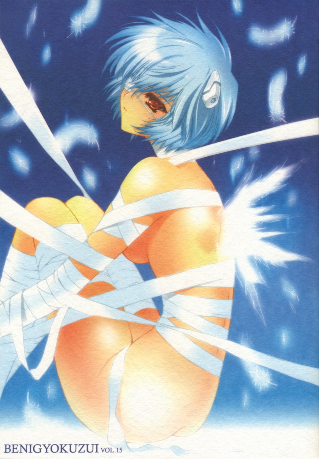 ayanami_rei bandages carnelian naked neon_genesis_evangelion paper_texture