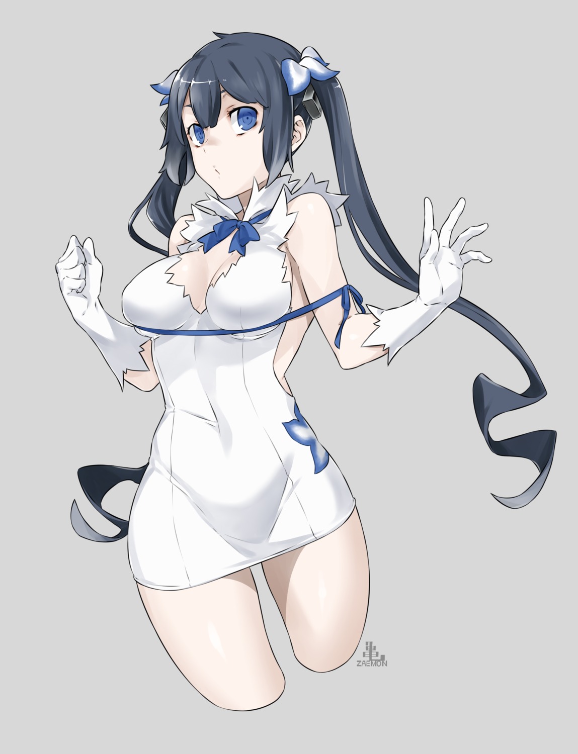 cleavage dress dungeon_ni_deai_wo_motomeru_no_wa_machigatteiru_darou_ka hestia_(danmachi) kamezaemon