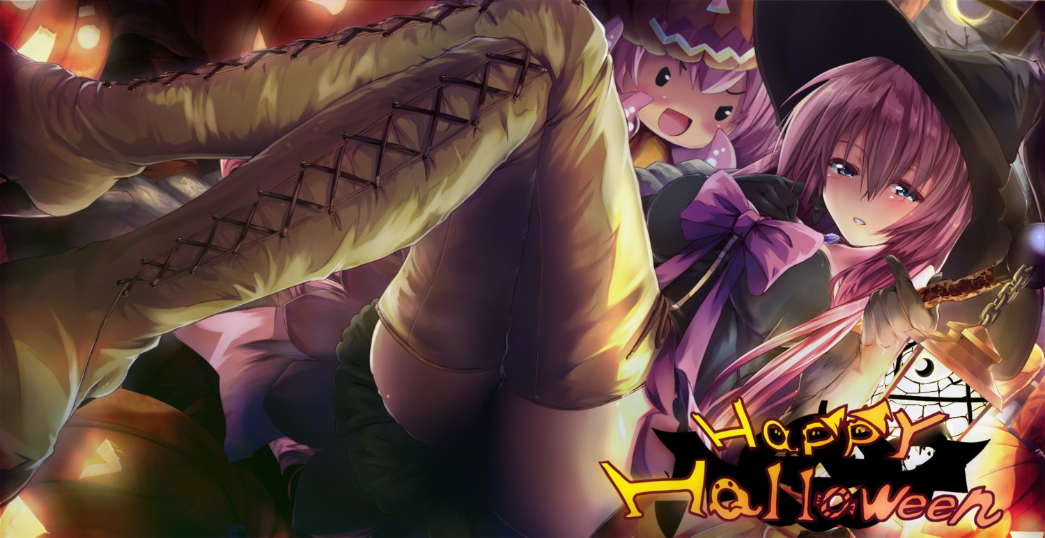 daidou_(demitasse) halloween megurine_luka vocaloid wallpaper witch