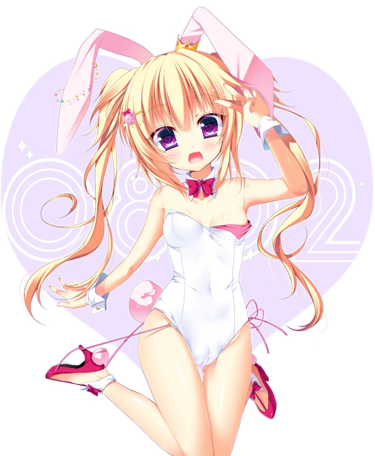 animal_ears bunny_ears bunny_girl cameltoe heels komiya_hitoma loli no_bra pantsu panty_pull string_panties tail