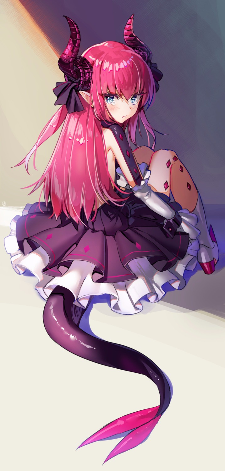 dress elizabeth_bathory fate/extra fate/extra_ccc fate/stay_night heels hieung horns no_bra pointy_ears tail thighhighs