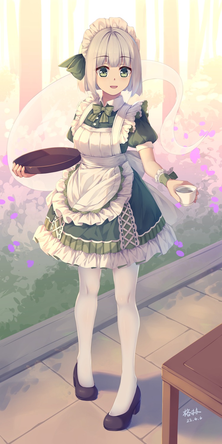 heels konpaku_youmu maid mechrailgun myon pantyhose touhou