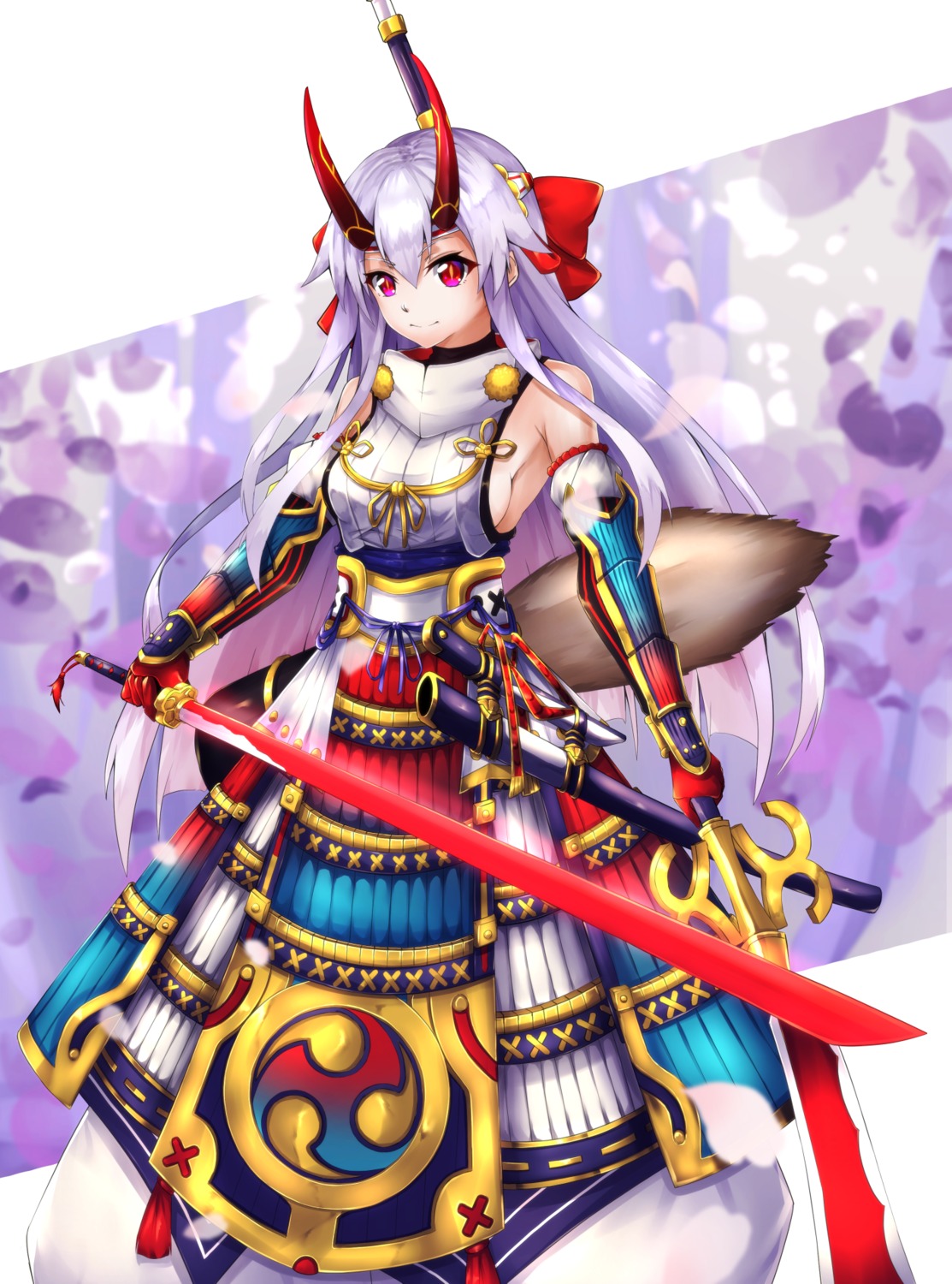 armor fate/grand_order flugel horns sword tail tomoe_gozen_(fate/grand_order)