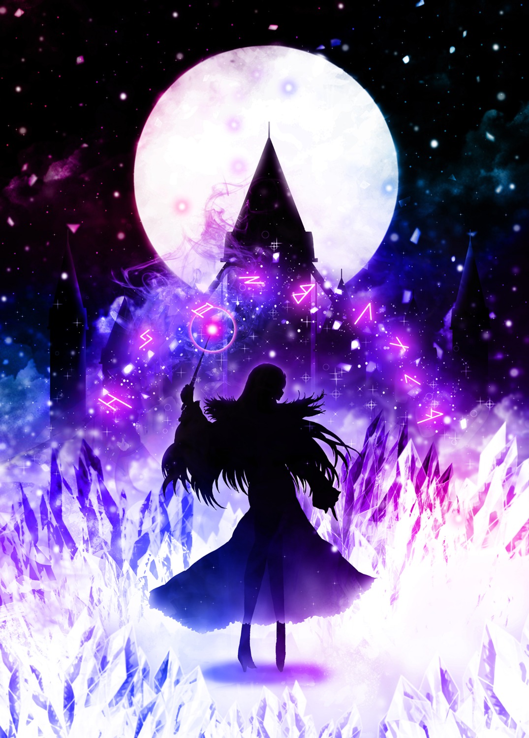 dress fate/grand_order harada_miyuki heels scathach_skadi see_through silhouette weapon