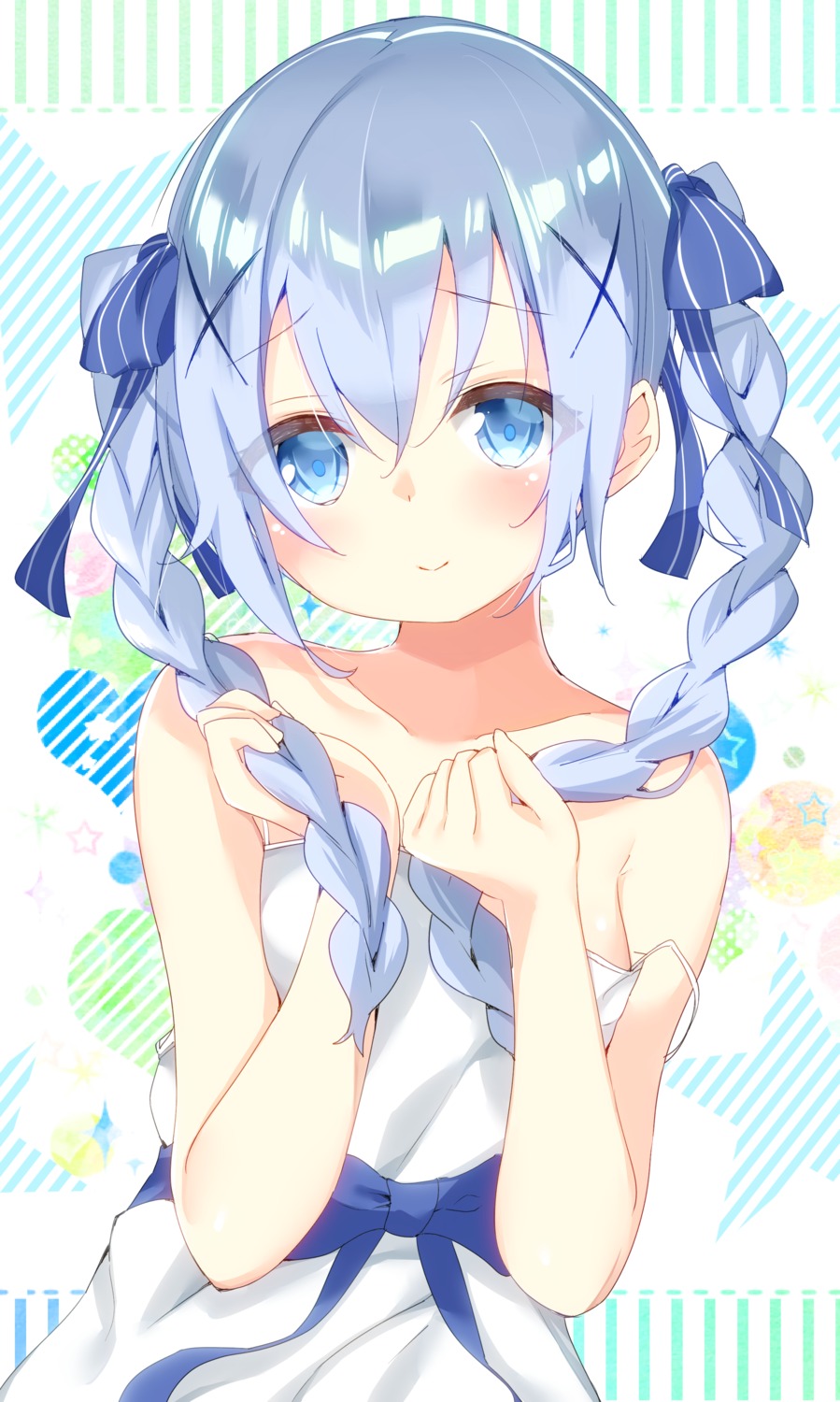 dress gochuumon_wa_usagi_desu_ka? kafuu_chino kamioka_chiroru no_bra summer_dress