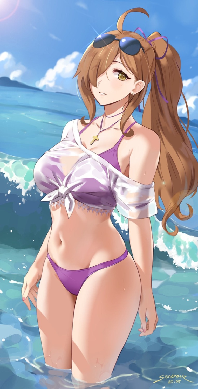 bikini kono_subarashii_sekai_ni_shukufuku_wo! megane see_through sendrawz swimsuits wet wet_clothes wiz