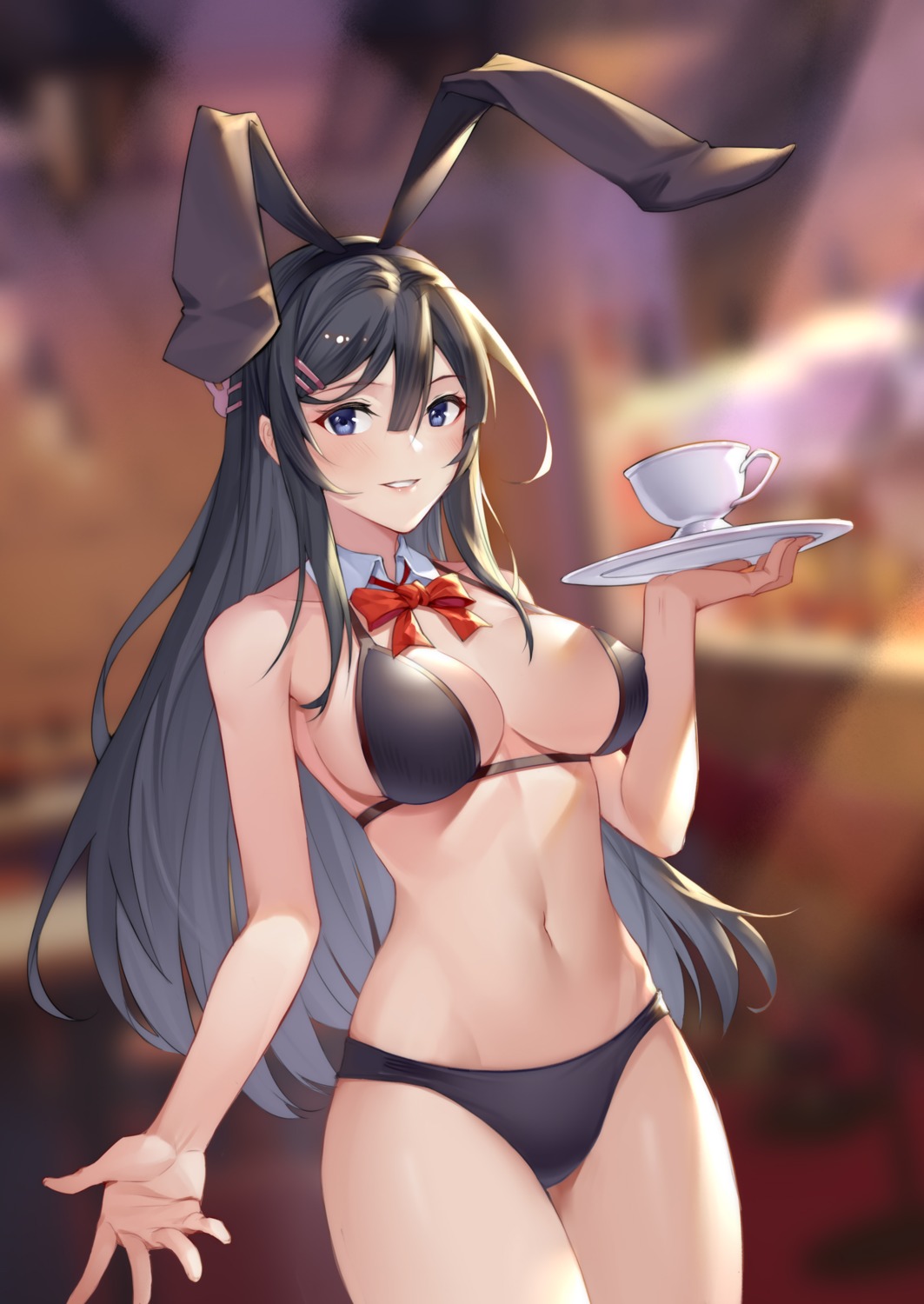 animal_ears bikini bunny_ears sakurajima_mai seishun_buta_yarou swimsuits yin_lan_xue