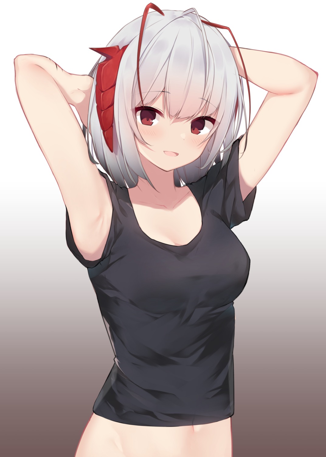 arknights cleavage horns memekko w_(arknights)