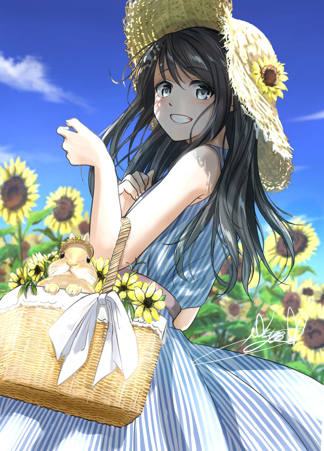 dress skirt_lift soragane_(banisinngurei) summer_dress