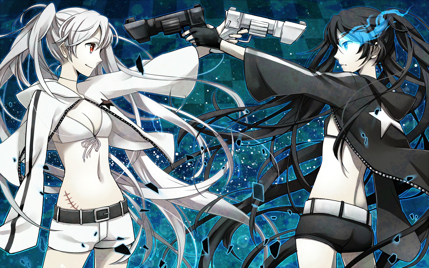 black_rock_shooter black_rock_shooter_(character) white_rock_shooter yunco