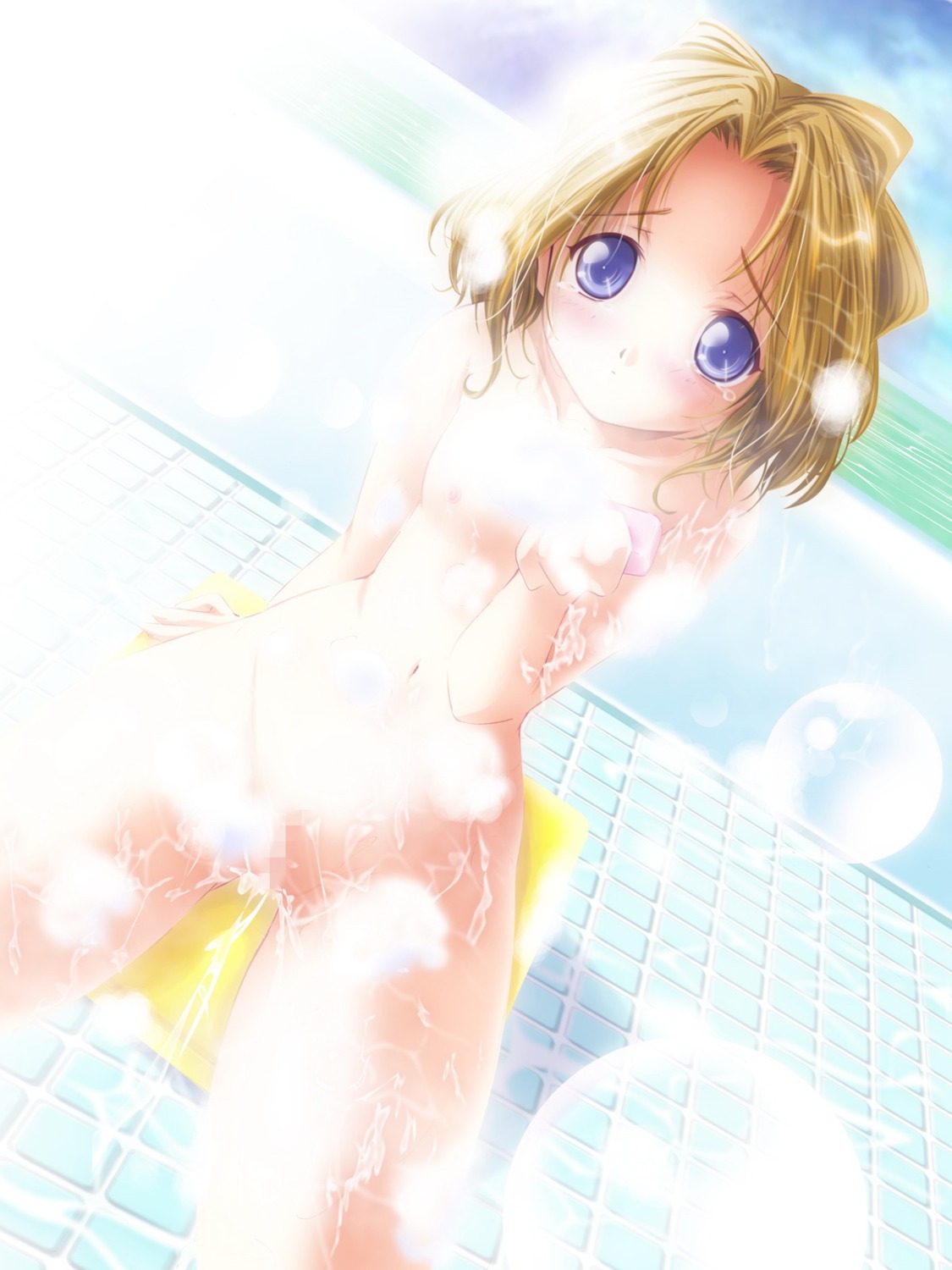 bathing censored loli naked nipples pee pussy wet