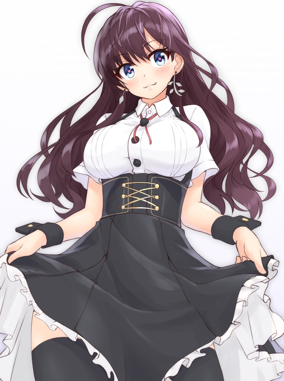 ichinose_shiki skirt_lift syunichi the_idolm@ster the_idolm@ster_cinderella_girls thighhighs