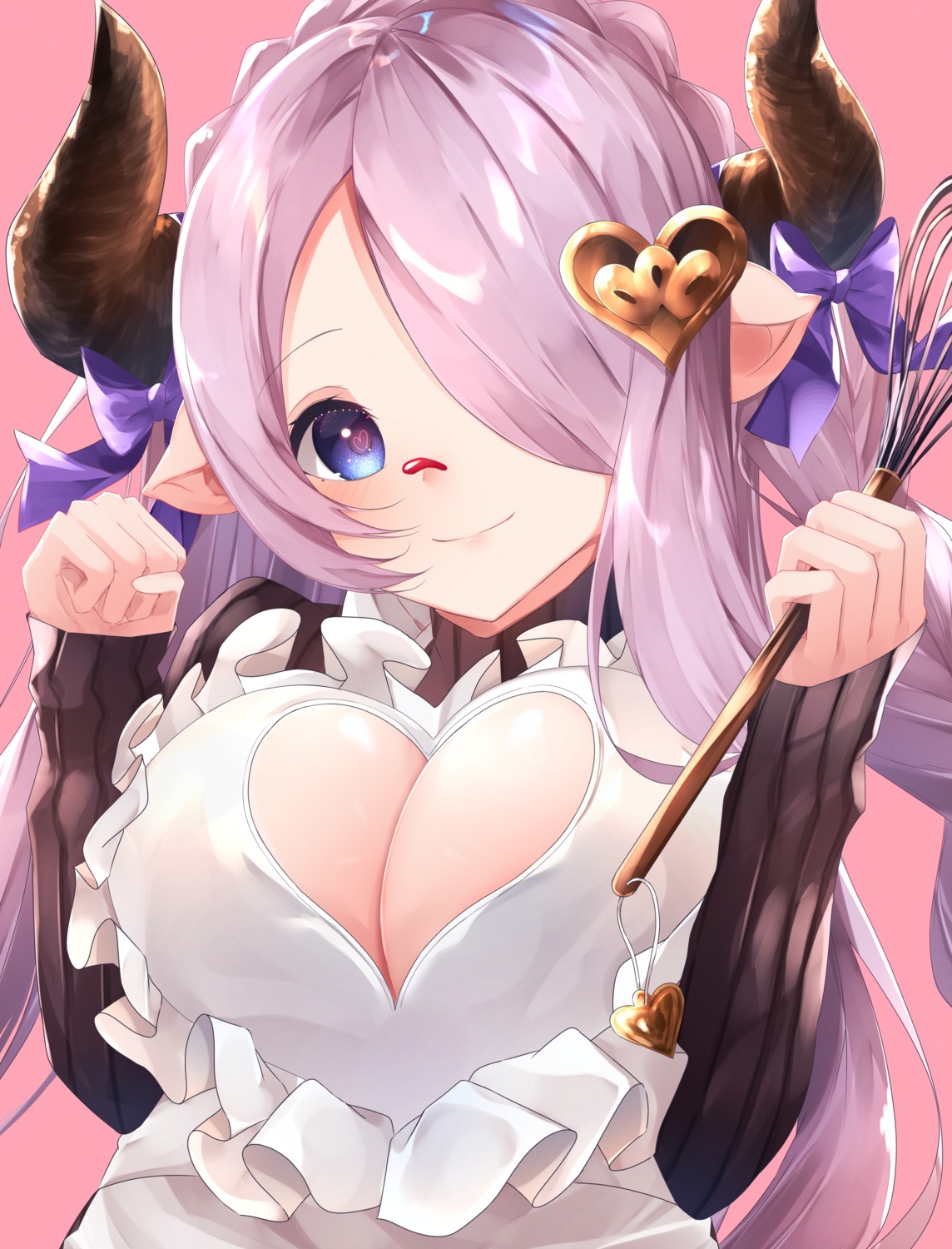 cleavage granblue_fantasy horns narumeia_(granblue_fantasy) no_bra pointy_ears suisen-21