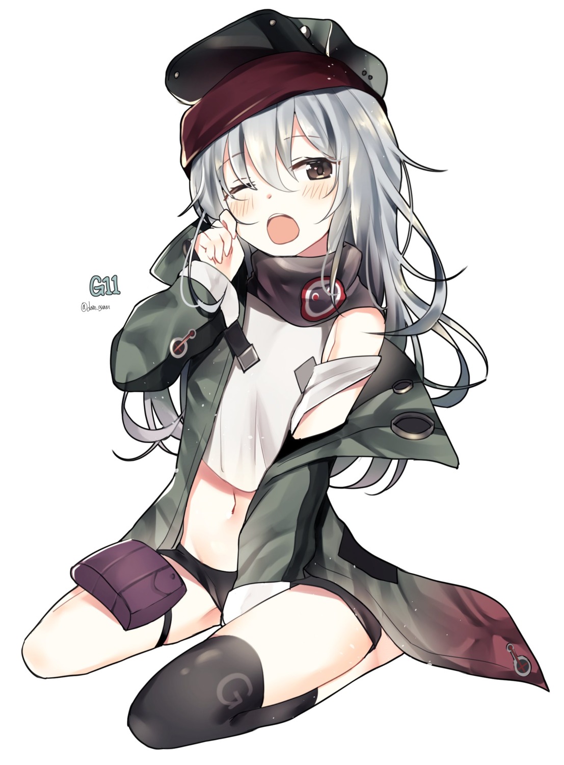 g11_(girls_frontline) girls_frontline kurutsu thighhighs