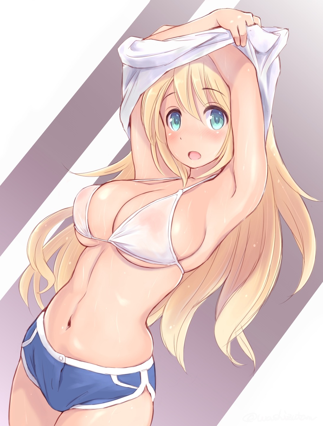 areola atago_(kancolle) bikini bikini_top cleavage kantai_collection swimsuits wa_(genryusui)