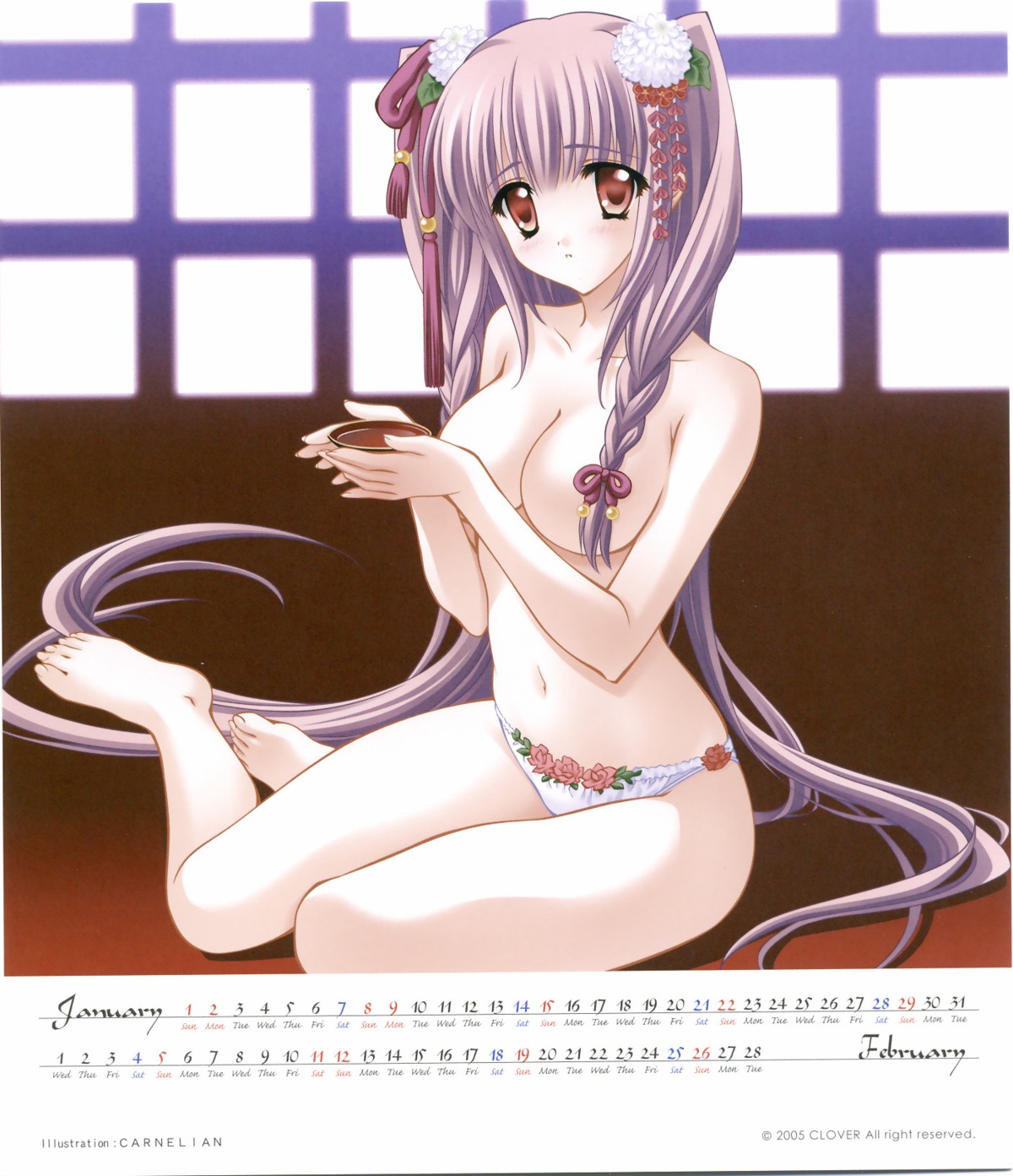 airi_(quilt) calendar carnelian pantsu quilt topless