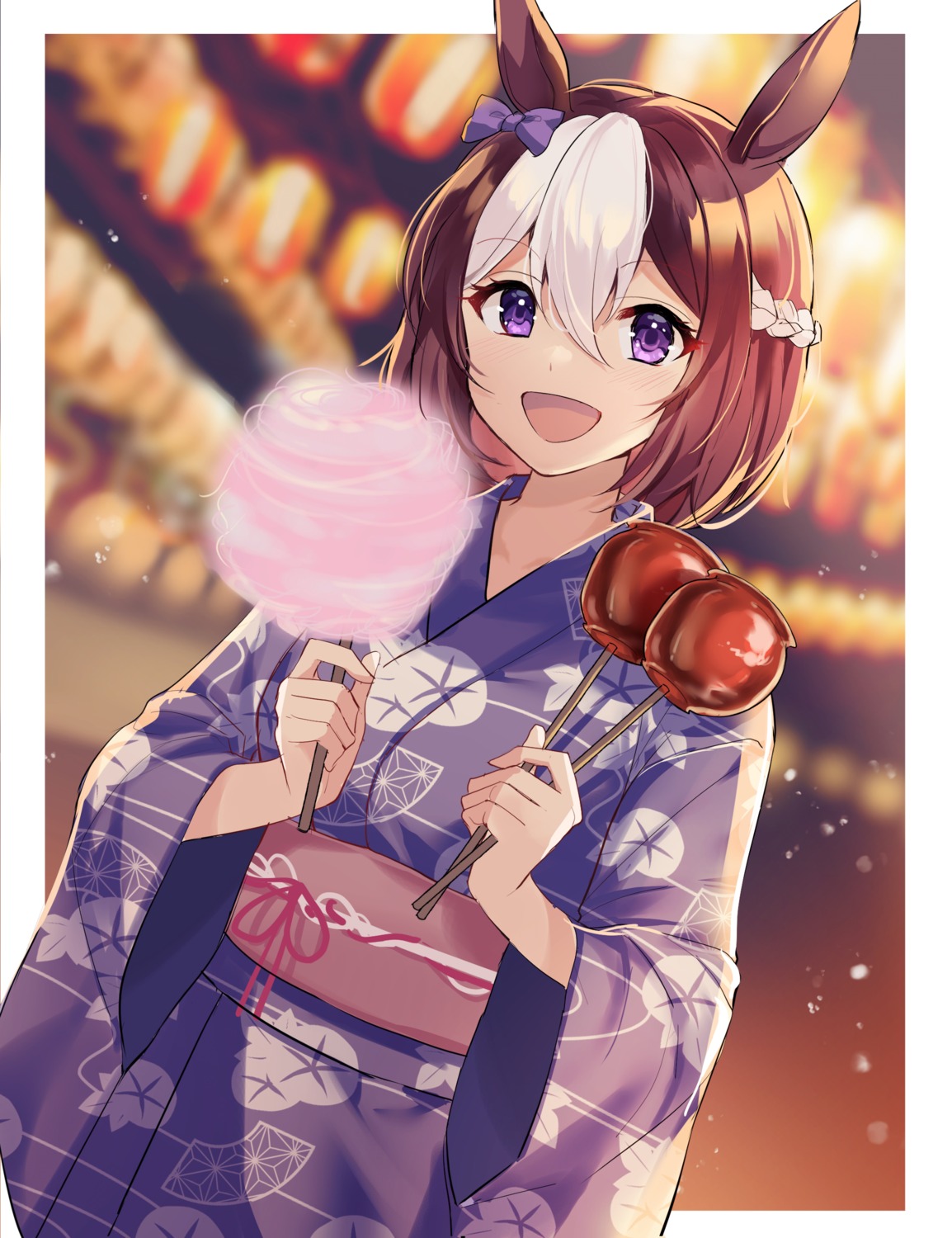 akitsuki_(oenothera) animal_ears special_week_(umamusume) uma_musume_pretty_derby yukata