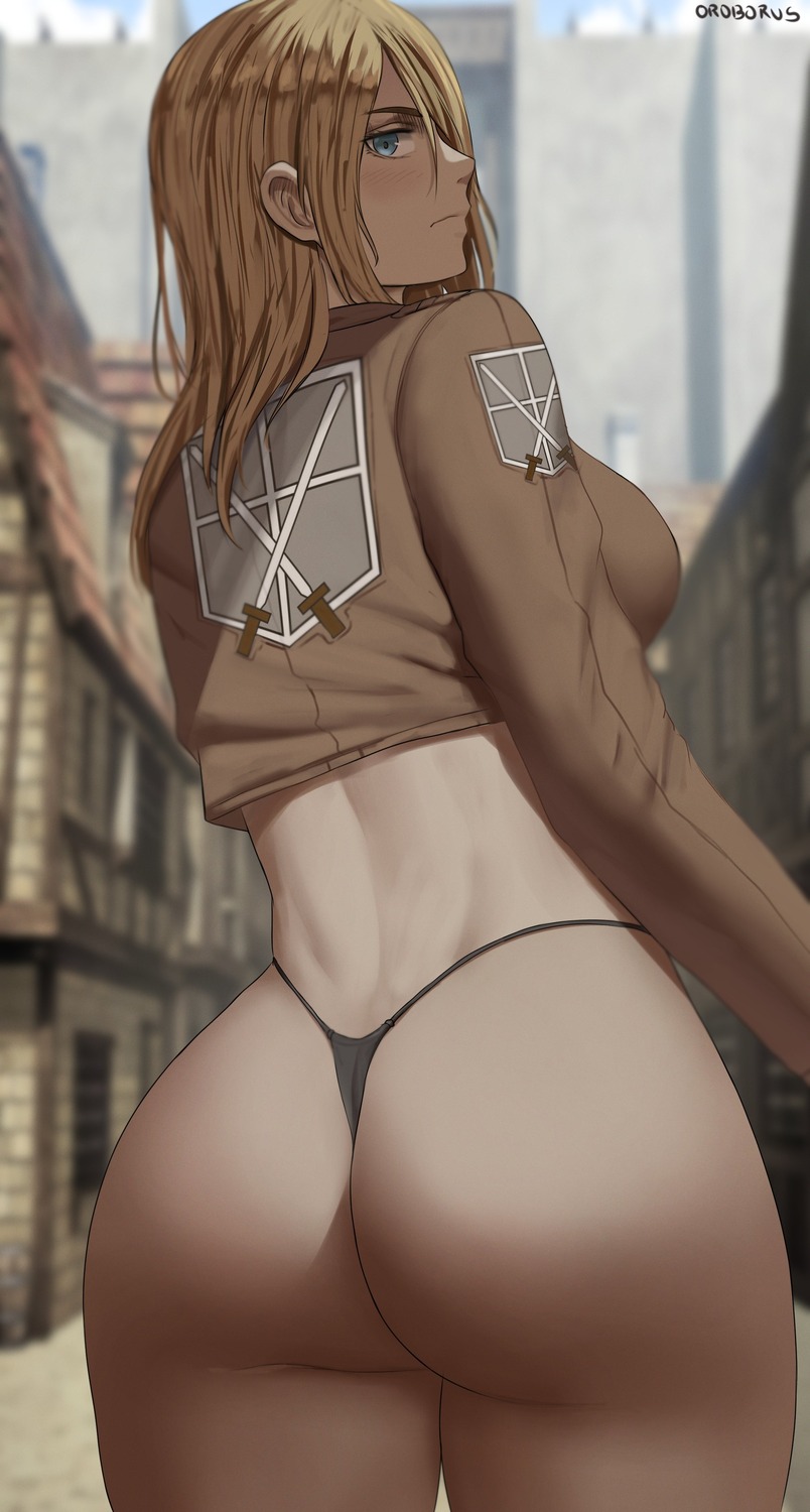 ass christa_lenz pantsu savagexthicc shingeki_no_kyojin thong uniform