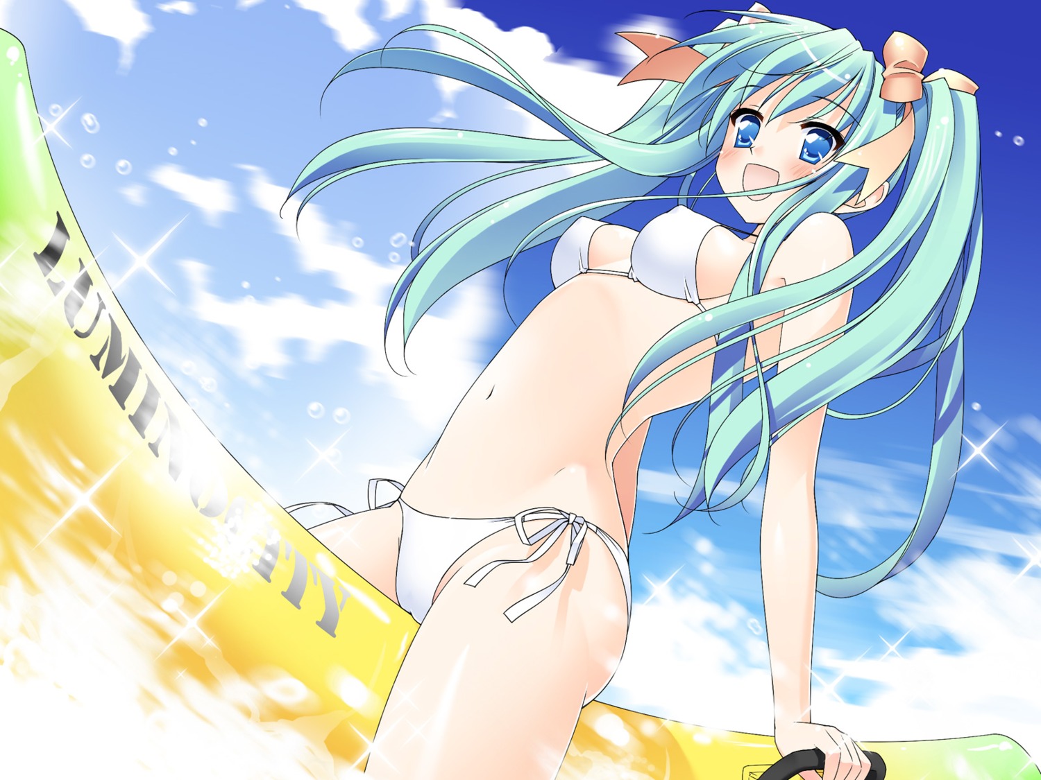 bikini erect_nipples hatsune_miku kani_biimu swimsuits vocaloid wallpaper