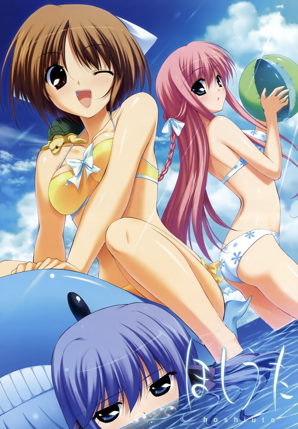 amamiya_kurara bikini fumio hoshiuta suoh_nanano swimsuits yamabuki_renge