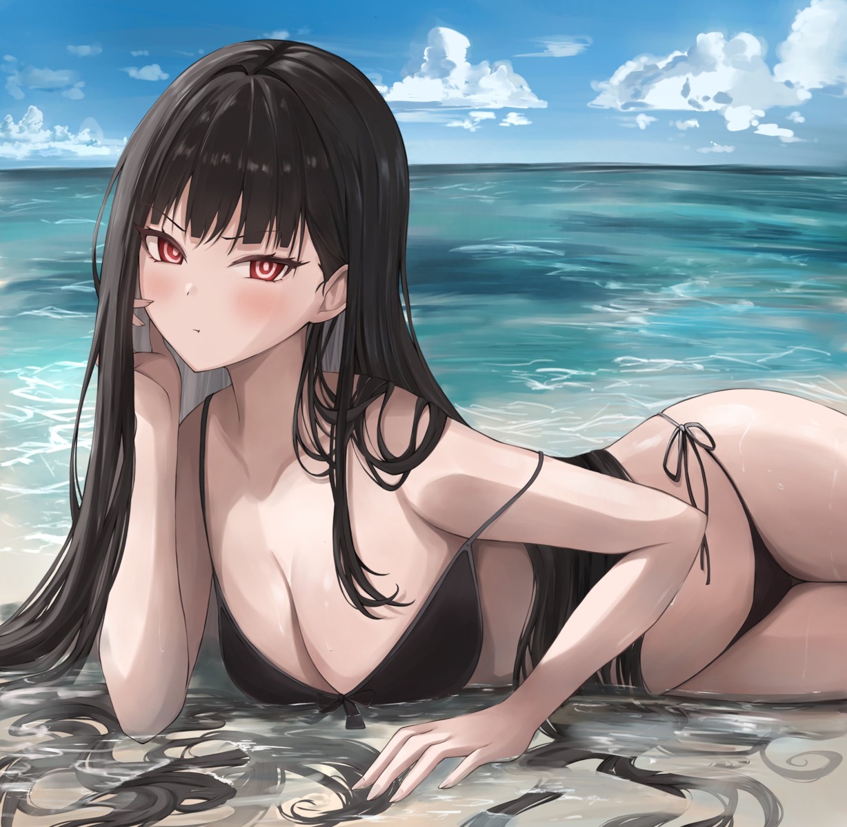 bikini blue_archive halo swimsuits tagme tsukatsuki_rio wet