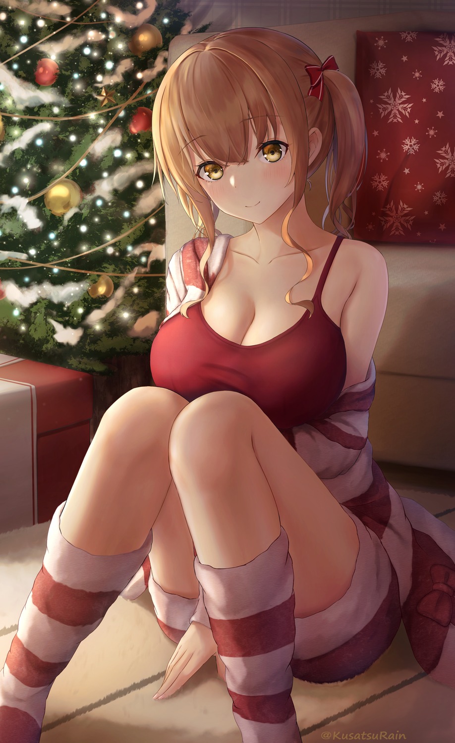 amano_kusatsu christmas cleavage