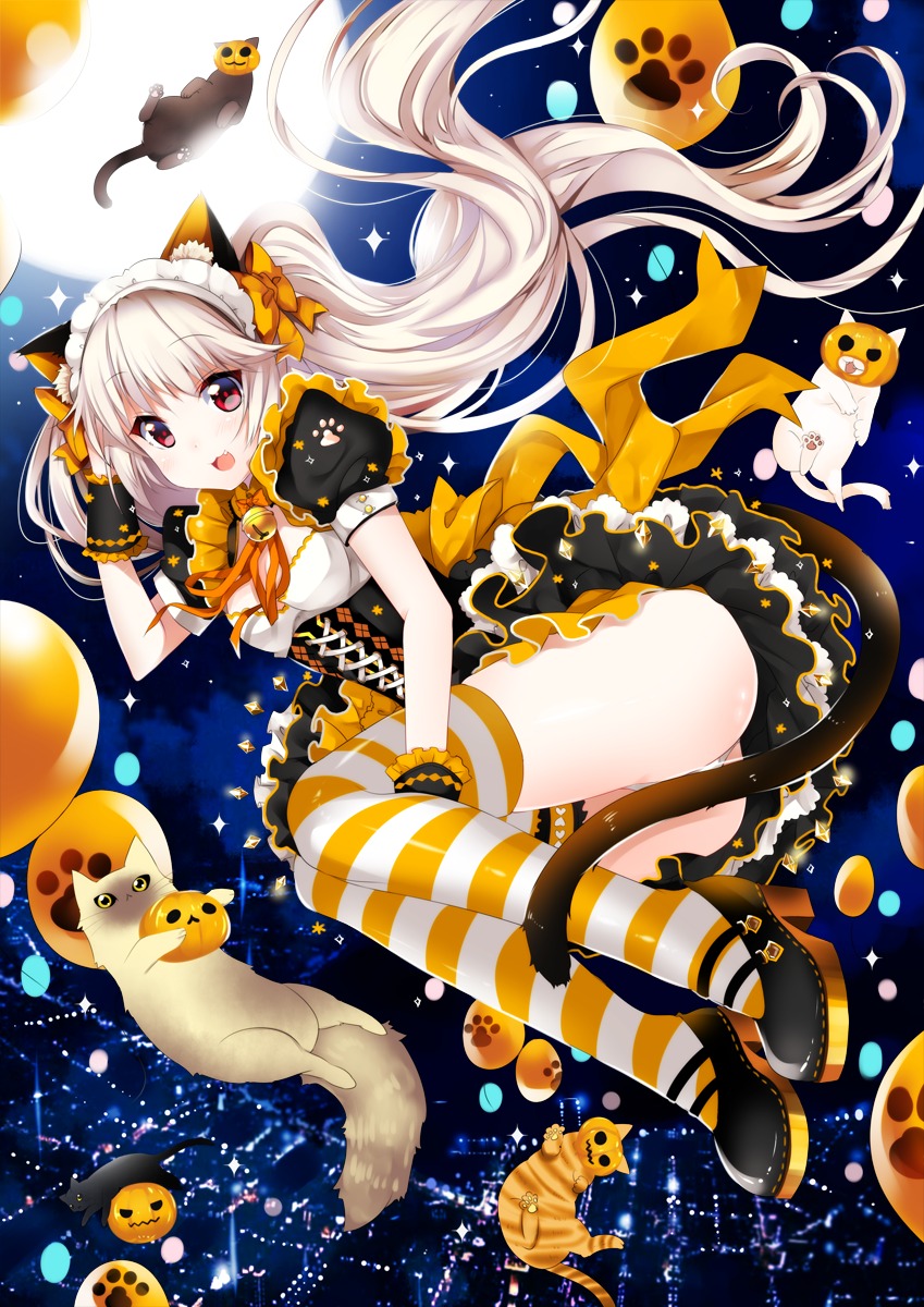 animal_ears halloween heels maid neko nekomimi pantsu tail thighhighs usagihime