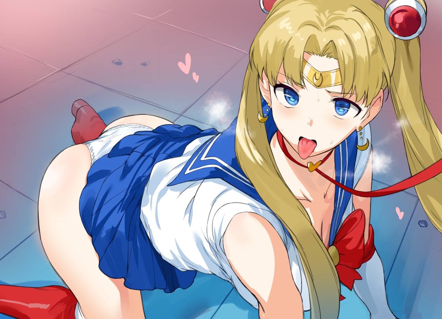 cleavage heels hews pantsu sailor_moon seifuku skirt_lift tsukino_usagi