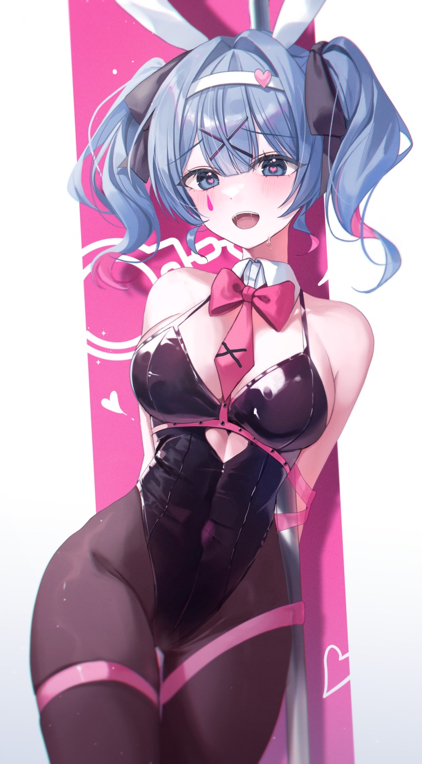 animal_ears bondage bunny_ears bunny_girl garter hatsune_miku myowa no_bra pantyhose rabbit_hole_(vocaloid) tattoo vocaloid