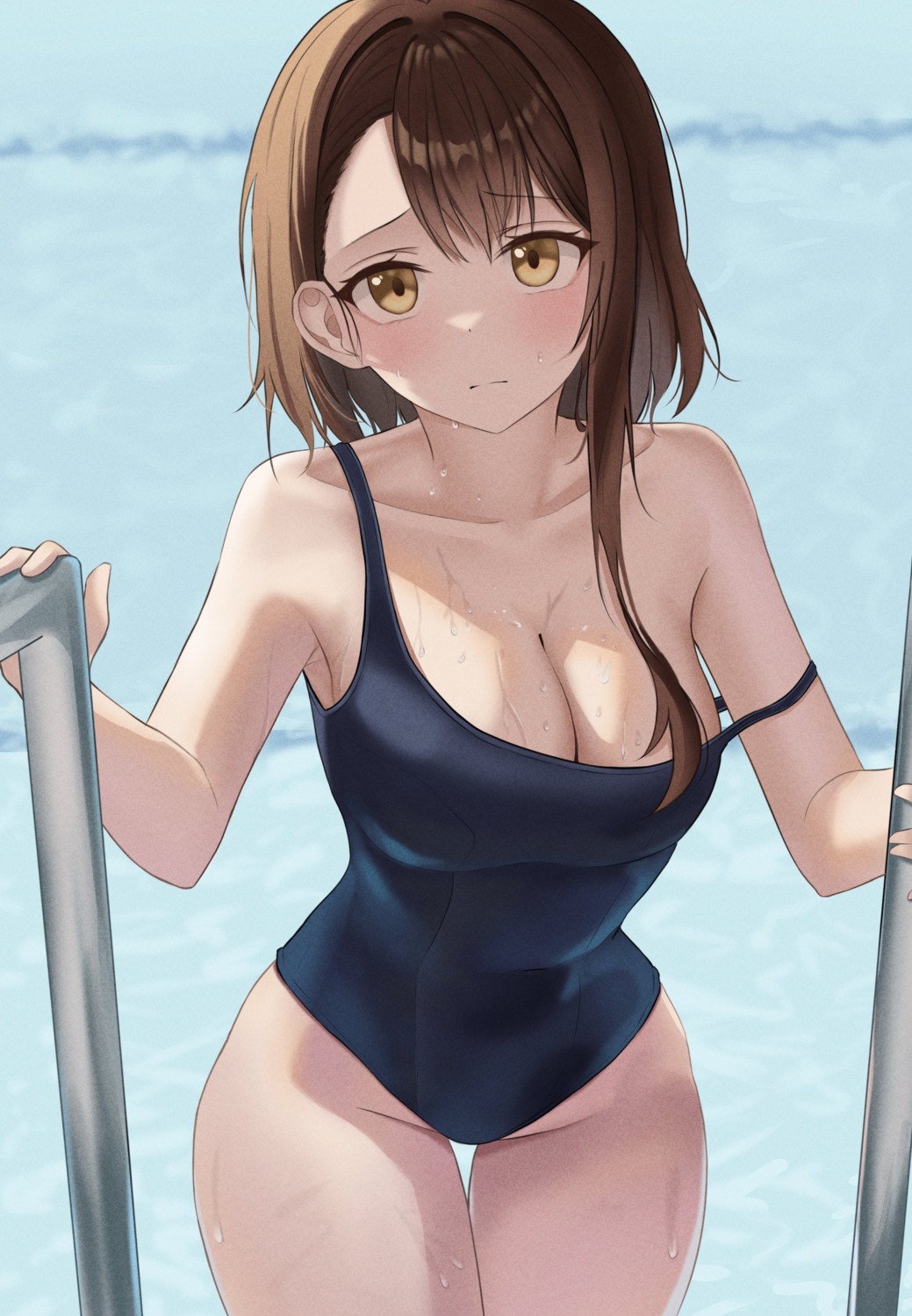 nisekoi onodera_kosaki school_swimsuit swimsuits ttusee5 wardrobe_malfunction wet