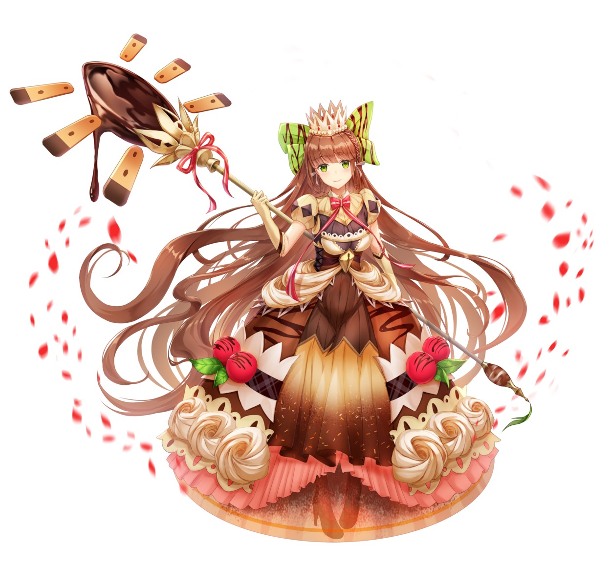 dress food_fantasy heels lunacle tiramisu_(food_fantasy) weapon