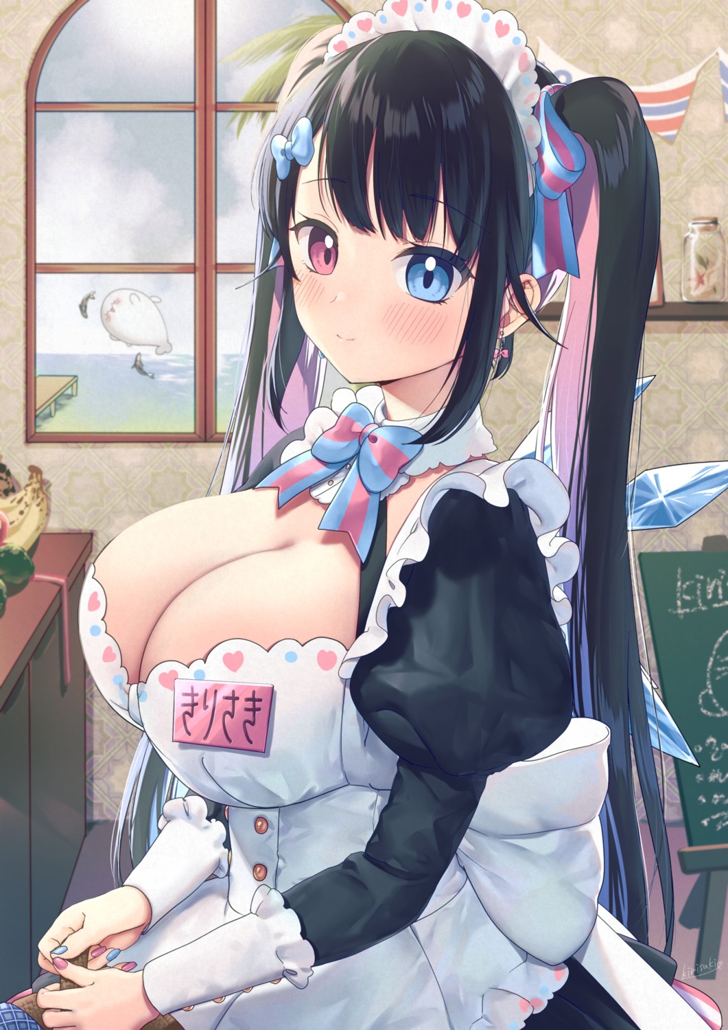 heterochromia kirisaki_shuusei maid no_bra