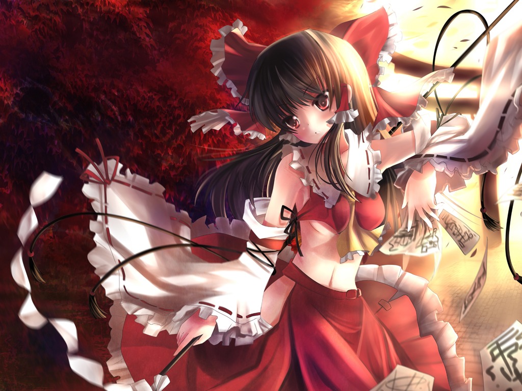 hakurei_reimu miko touhou underboob wallpaper xephonia