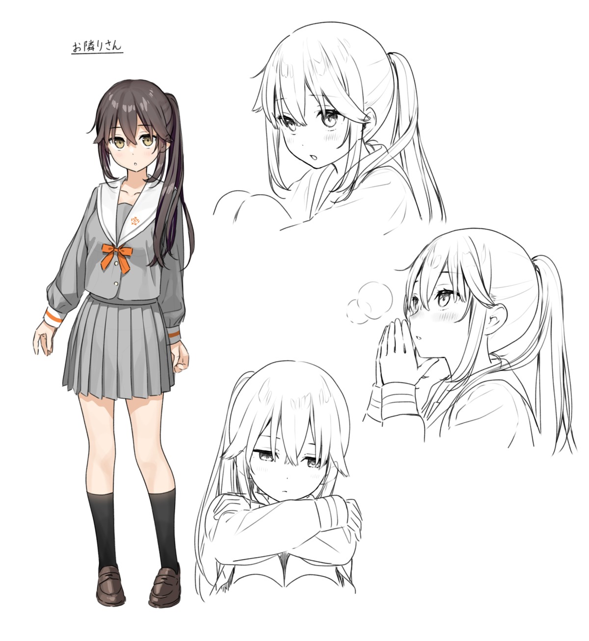 character_design kantoku otonari_(sasapi) sasaki_to_pii-chan seifuku sketch