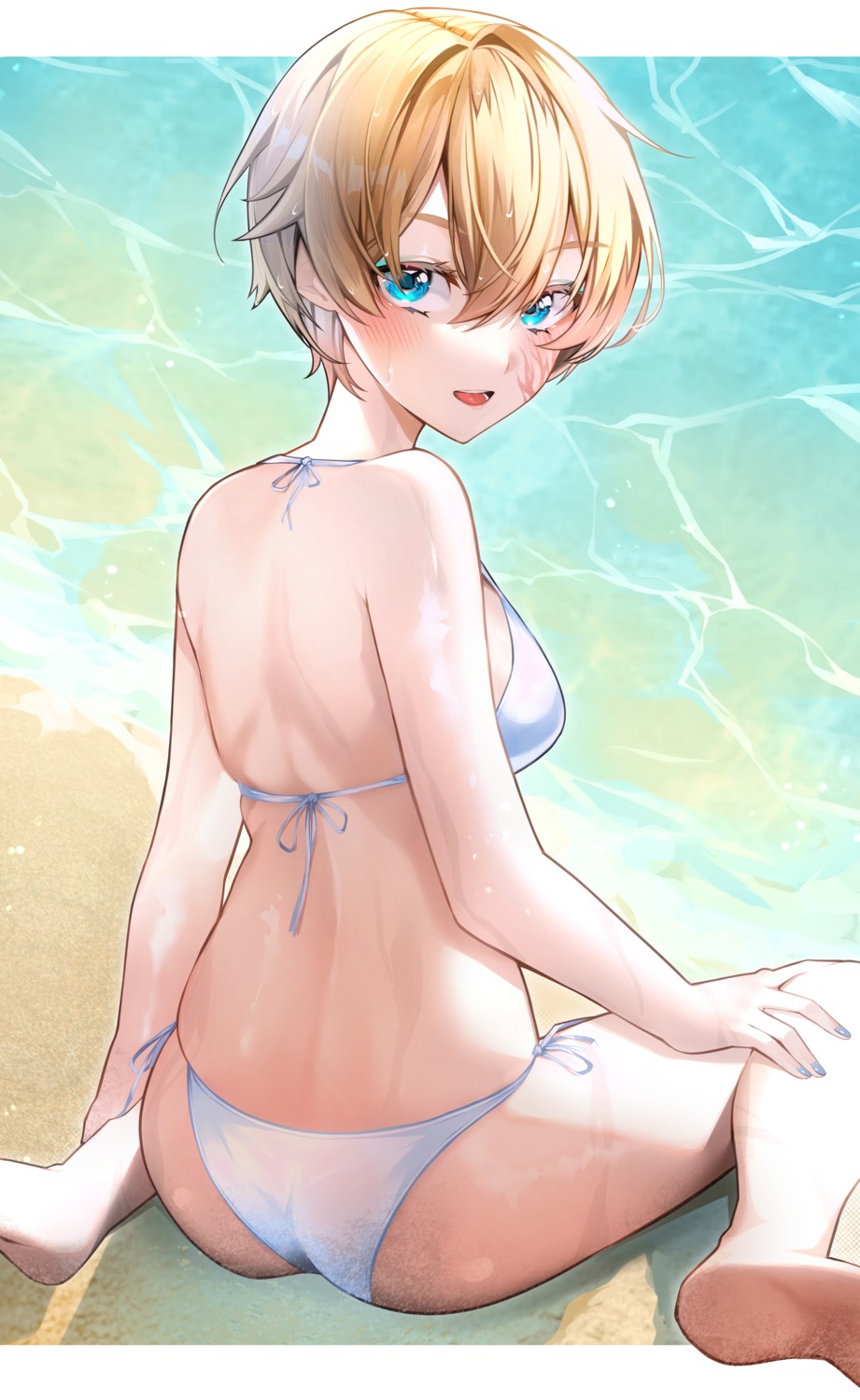 apex_legends ass bikini nitogebeto swimsuits wattson_(apex_legends) wet