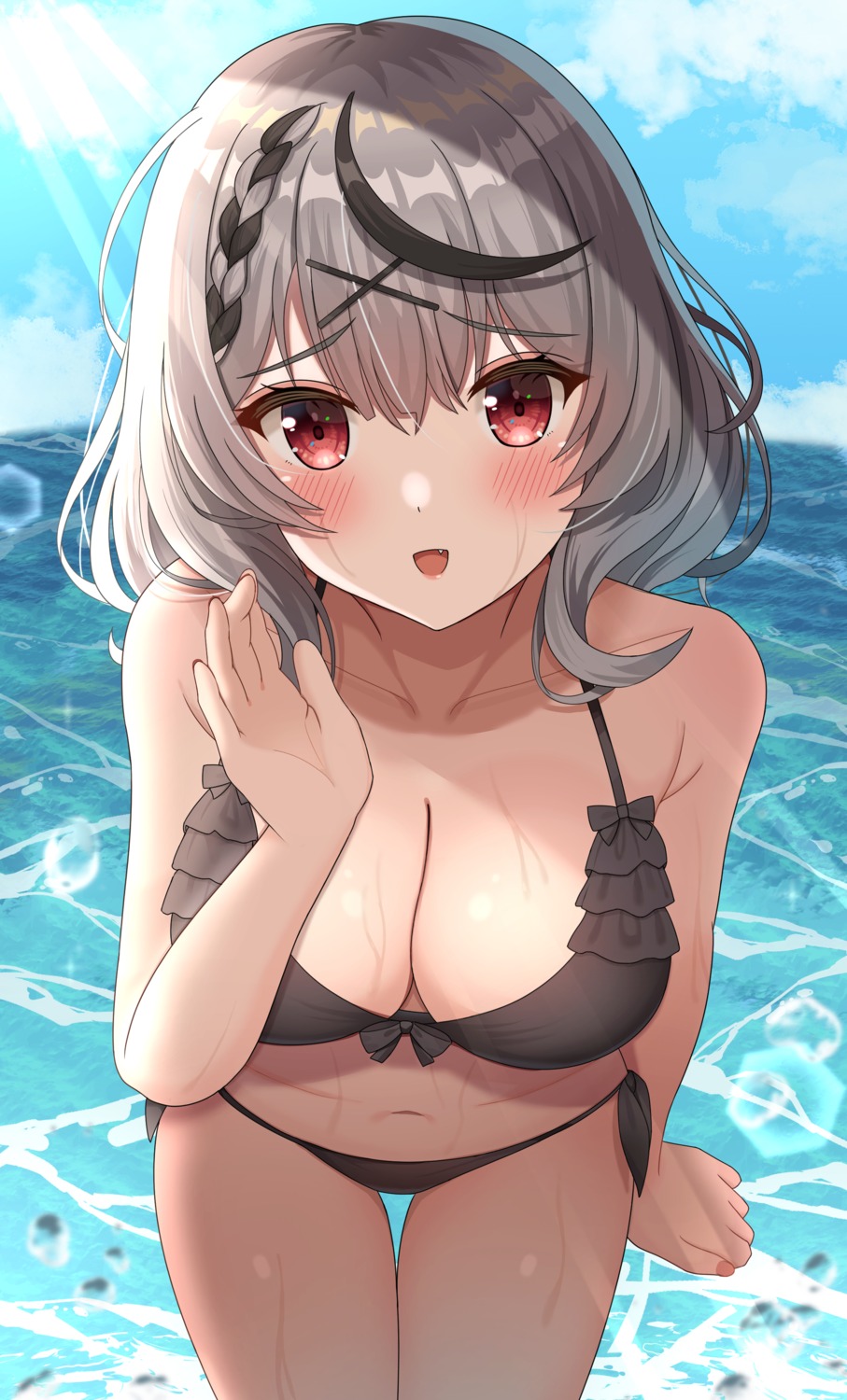 bikini hisui_(user_zvkr2432) hololive sakamata_chloe swimsuits wet