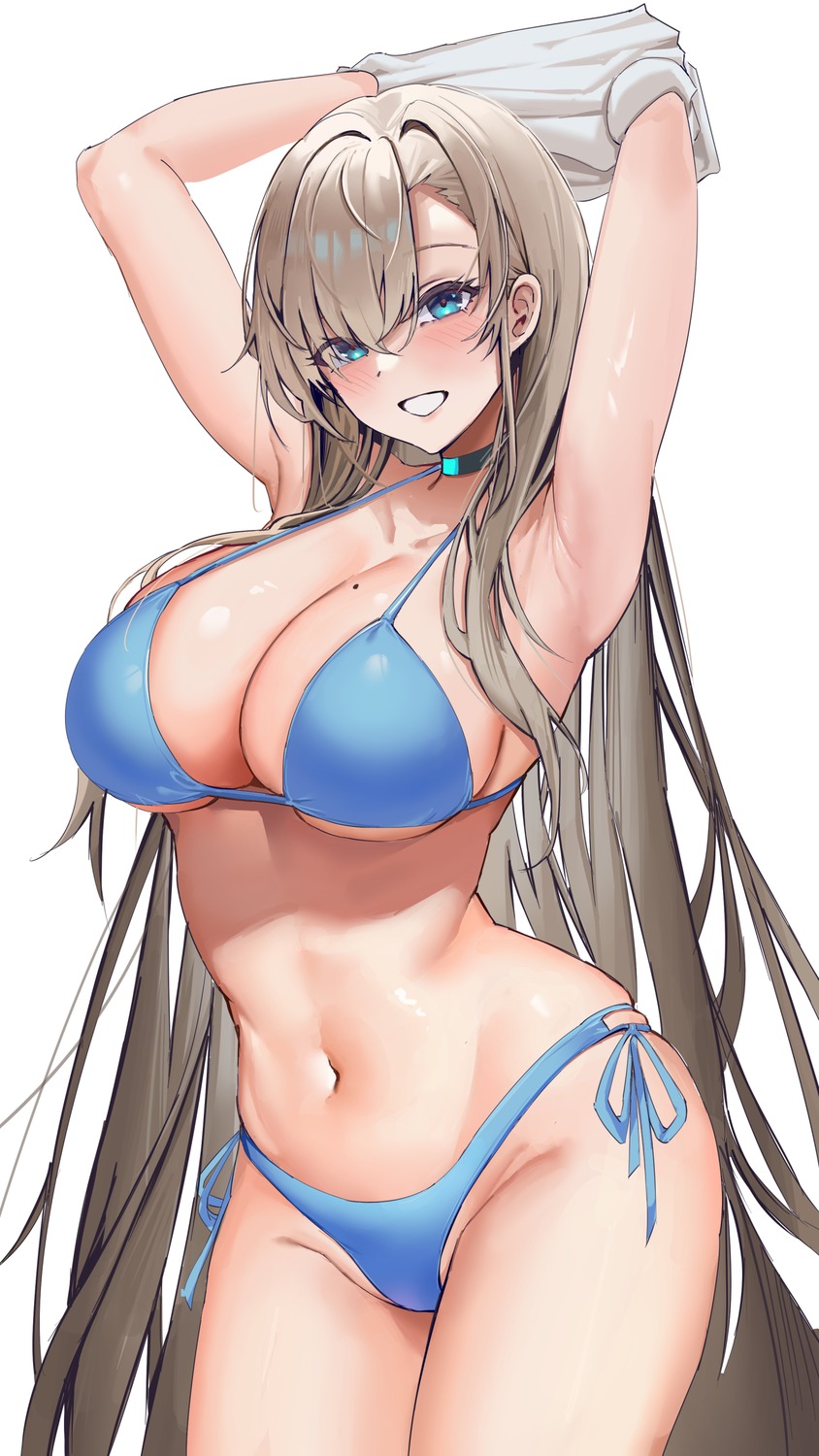 bikini blue_archive ichinose_asuna ouo_(ouoq2) swimsuits thong undressing