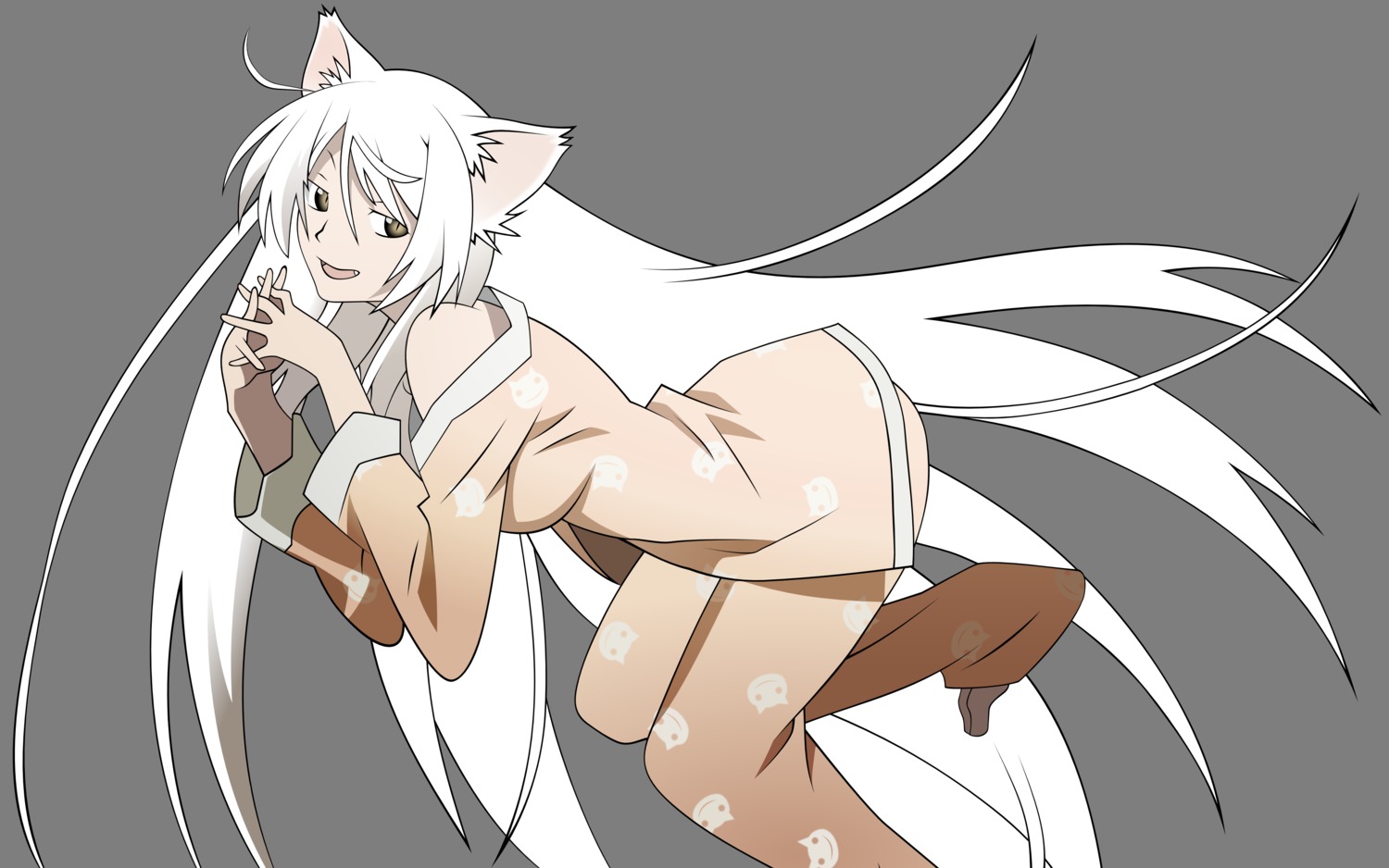 animal_ears bakemonogatari black_hanekawa hanekawa_tsubasa monogatari_(series) nekomimi pajama transparent_png vector_trace