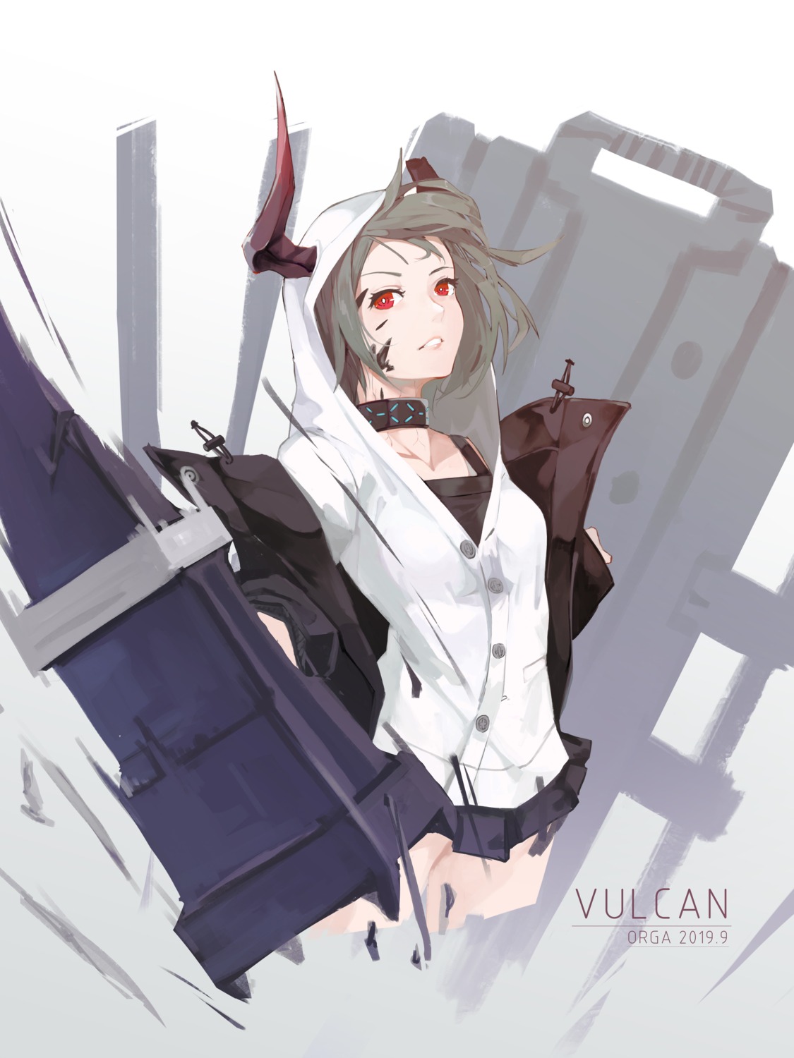 arknights horns orga vulcan_(arknights) weapon