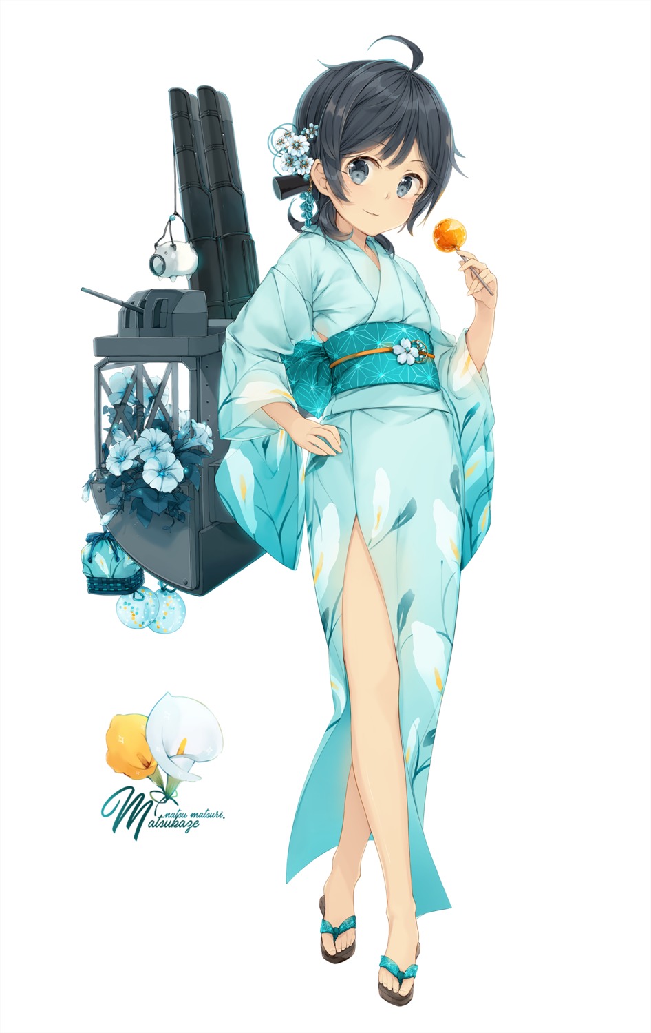 kantai_collection malachite matsukaze_(kancolle) yukata