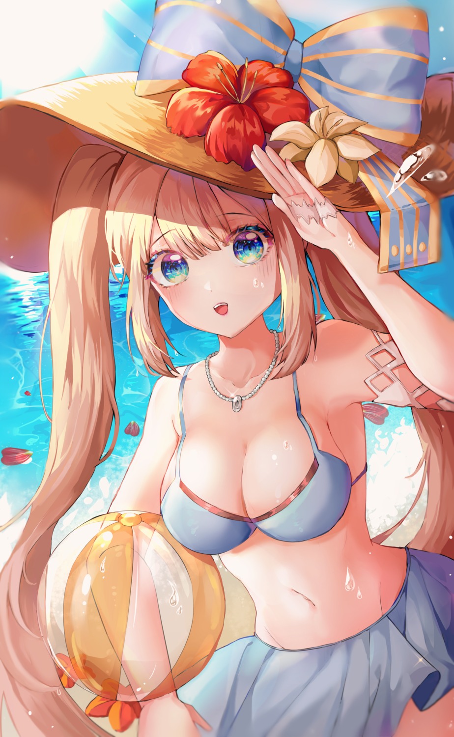 bikini cleavage dyen0610 fate/grand_order marie_antoinette_(fate/grand_order) swimsuits wet