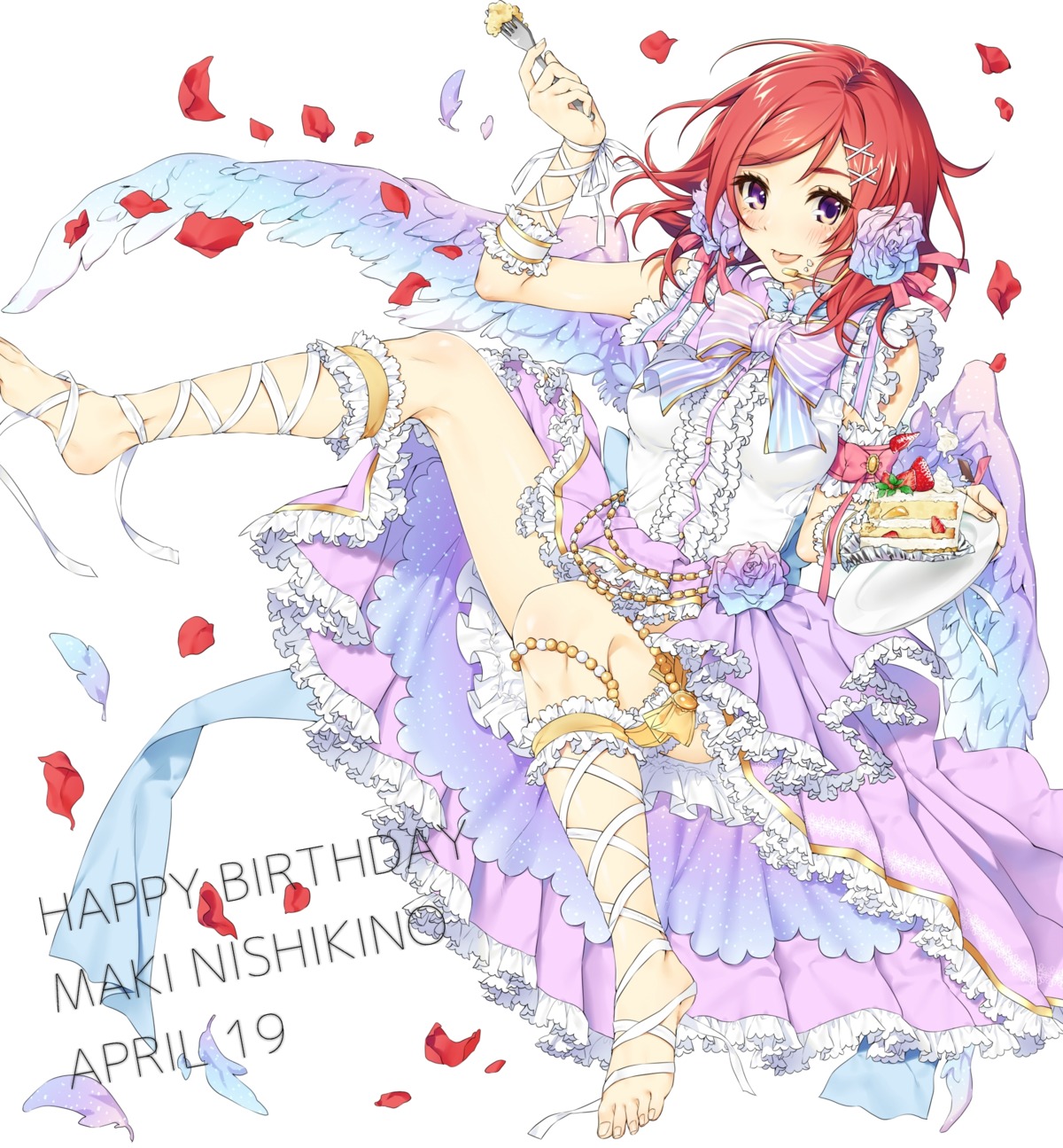 dress feet love_live! nishikino_maki wings yana_mori