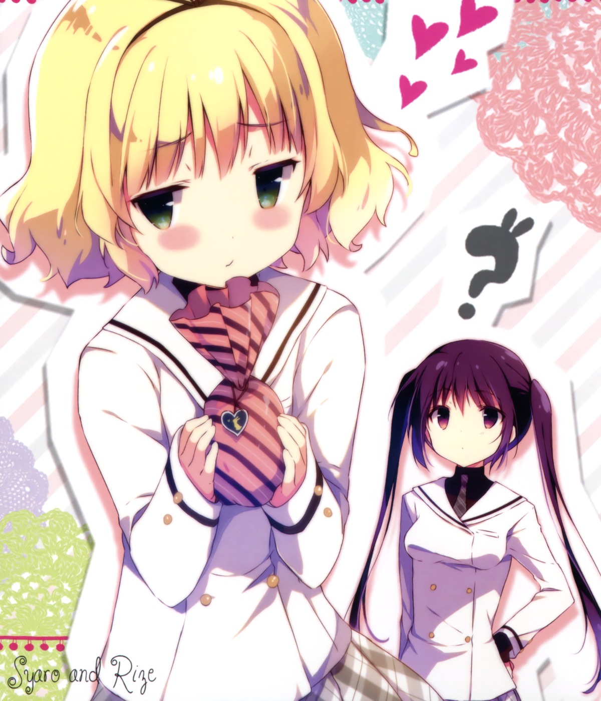 gochuumon_wa_usagi_desu_ka? kirima_sharo seifuku shiratama shiratamaco tedeza_rize